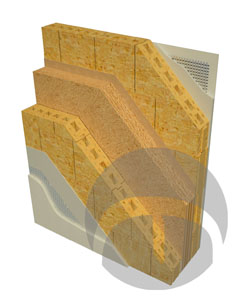 Immagine descrittiva Muratura in mattoni crudi isolata in canapa